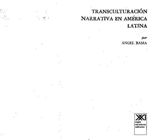 Transculturaci N Narrativa En Am Rica Latina