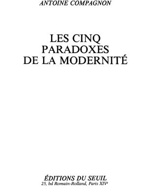 Les Cinq Paradoxes De La Modernit