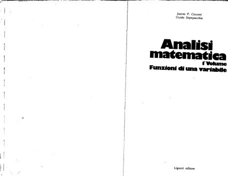 خرید و قیمت دانلود کتاب Analisi matematica Funzioni di una variabile