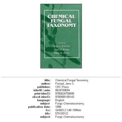 خرید و قیمت دانلود کتاب Chemical fungal taxonomy ویرایش 1 | ترب