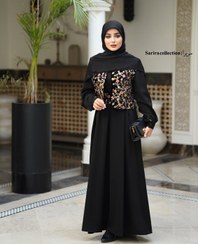 تصویر ست عبا و جلیقه ترمه | کرپ فلورانس اندونزی و مخمل هندی 