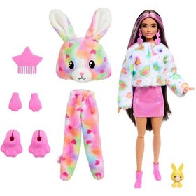 تصویر عروسک باربی کاتی رنگی با خرگوش و 10 سورپرایز برند barbie Barbie Cutie Color Reveal Bunny Doll with 10 Surprises