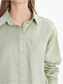 تصویر پیراهن زنانه اورسایز از جنس کتان | LC Waikiki | 944382108 | اورجینال 