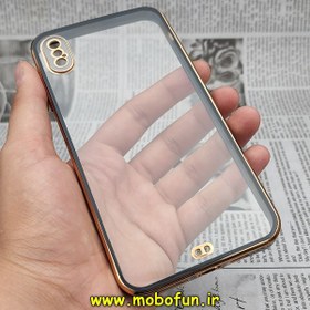 تصویر قاب گوشی iPhone Xs Max آیفون طرح الکتروپلیتینگ ژله ای شفاف اورجینال یونیک کیس Unique Case محافظ لنز دار مشکی کد 146 