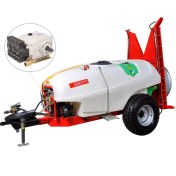 تصویر سمپاش کششی توربین باغی 2000 لیتری طوس فدک با مخزن پلی اتیلن دراگون ایتالیا با پمپ پیستونی 