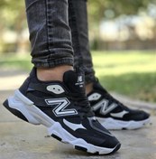 تصویر کفش کتانی اسپرت مردانه نیوبالانس رنگ مشکی سفید با زیره پیو 