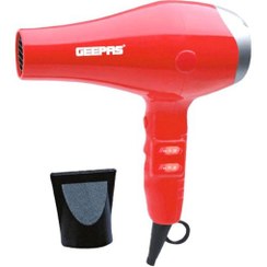 تصویر سشوار برقی با سیم رنگ قرمز روشن/مشکی/نقره‌ای برند geepas Corded Hair Dryer Light Red/Black/Silver