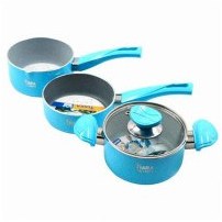 تصویر سرویس قابلمه گرانیتی کودک 5 تکه آبی تیارا tiara 5-piece blue granite children's pot service