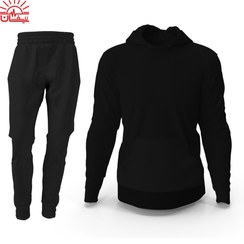 تصویر ست هودی و اسلش مشکی سایز آزاد 