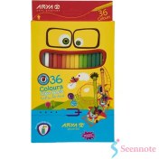 تصویر مداد رنگی 36 رنگ مقوایی آریا مداد رنگی آریا