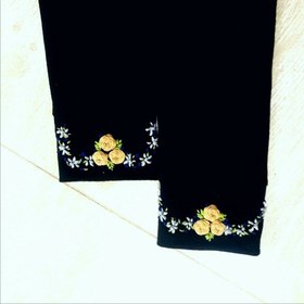 تصویر ساق دست گلدوزی گل طلایی 