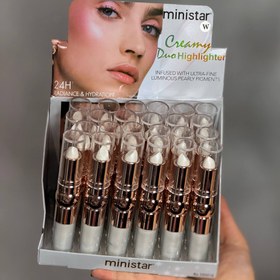 تصویر هایلایتر دوطرفه مینیسلا بیوتی مدل مایع و جامد | درخشش اکلیلی و مرواریدی Minisella Beauty Dual-Ended Highlighter (Liquid & Solid) | Shimmering & Pearlescent Glow