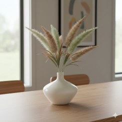 تصویر گلدان مینیمال سرامیکی سفید ساده دستساز| کرج لند 