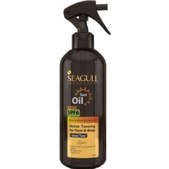 تصویر روغن برنزه کننده و ویتامینه سی گل SPF۶ حجم ۲۵۰ میلی لیتر Seagull Sun Oil 250 ml