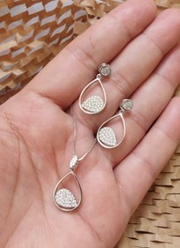 تصویر نیم ست نقره زنانه طرح قو Women's sterling silver set