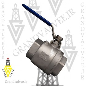 تصویر شیر گازی "3/4 اینچ 2000 وگ دو تیکه استنلس استیل رزوه ای BALL VALVE 3/4" 2000WOG 2PC STAINLESS STEEL