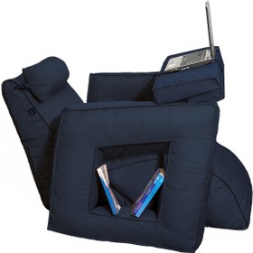 تصویر پاف و صندلی ارگونومی کامپیوتر و مطالعه مدل ورک رست - کرمی روشن Work Rest