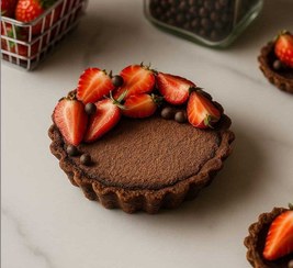 تصویر تارت توت فرنگی و شکلات بدون قند 