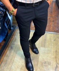 تصویر شلوار پارچه ای مشکی اسپرت اسلیم فیت کد ۲۵ Slim Fit Pants code 25