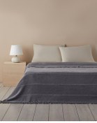 تصویر پتوی یک نفره پتو تک پنبه ای نقره جریمه 150X200 سانتی متر آنتراسیت English Home 