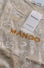 تصویر تیشرت زنانه نخی منگو طرح دار بنگلادشی - ایکس لارج XL / ۱۵۵۰۰۰ T-shirt Mango