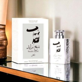 تصویر ادکلن شیخ زاید ابیض ارض الخلیج Sheikh Zayed Collection Abyad کرید سیلور 