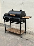 تصویر باربیکیو دوگانه بوفالو ۱۰۰ سانتی با میز کنار و توری گریل 