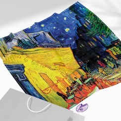 تصویر مینی اسکارف طرح کافه شبانه 