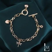 تصویر دستبند زنجیری آویز دار ژوپینگ کد 0221 