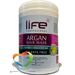 تصویر ماسک مو فری سولفات حاوی آرگان لایف life Argan hair mask حجم 1000میلی لیتر 214 