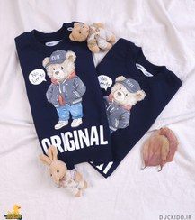 تصویر بلوز دورس چاپی طرح تدی سورمه ای برند مانکی - سایز 