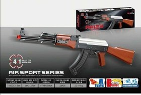 تصویر تفنگ بازی طرح کلاشینکف مدل AK123 کد 500 مجموعه 5 عددی 