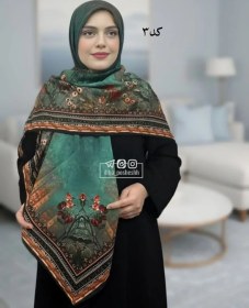 تصویر روسری نخی رنگی طرح دار 