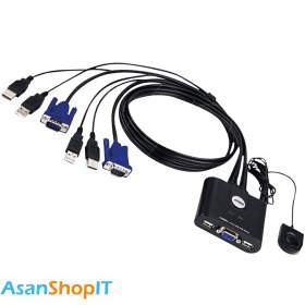 تصویر کی وی ام سوئیچ 2 پورت آتن مدل CS22U Aten CS22U 2-Port USB VGA Cable KVM Switch with Remote Port Selector