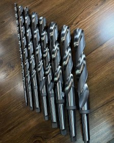 تصویر مته بلند ته کونیک HSS-E برند TN طول 500 میلی متر سایز 12 تا 50 - 25mm TEPER SHANK DRILL HSS-E M2 DIN1438/4