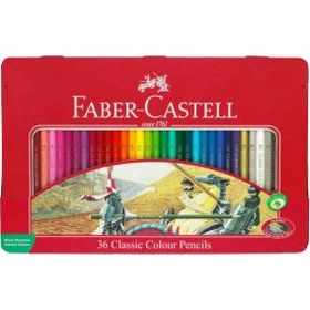 تصویر مداد رنگی 36 رنگ فلزی فابرکاستل مدل کلاسیک 