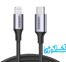 تصویر کابل شارژ و دیتا 3 آمپر لایتنینگ به USB-C 2.0 Male یوگرین مدل US304 سری 60759 