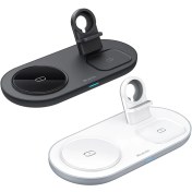 تصویر شارژر بی‌سیم 3کاره مگنتی مک دودو CH-706 رنگ مشکی گارانتی 12 ماهه شرکتی 