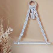 تصویر آویز حوله و دستمال مدل پیچ رنگ نسکافه ای 