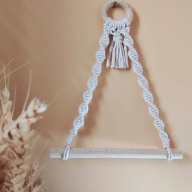 تصویر آویز حوله و دستمال مدل پیچ رنگ نسکافه ای 