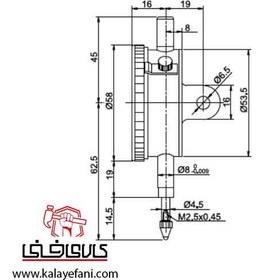 تصویر ساعت اندیکاتور 1 میکرون Accud (آکاد) مدل 222-001-01 