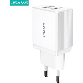 تصویر کلگی شارژ Usams US-CC090 2Port 2.1A 10.5W Usams US-CC090 2Port 2.1A 10.5W Wall Charger