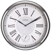 تصویر ساعت دیواری فلزی لوتوس مدل CARLO کد M-20500 رنگ SILVER LOTUS - GEORGEWEST Metal Wall Clock Code M-20500