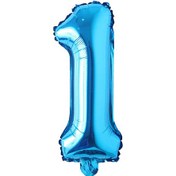 تصویر بادکنک فویلی طرح عدد 1 آبی ا Blue foil balloon number 1 design Blue foil balloon number 1 design