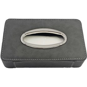 تصویر جا دستمال کاغذی آفتابگیر خودرو مدل جعبه ای استیل دار 