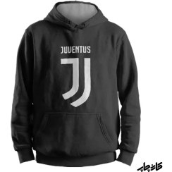 تصویر هودی مردانه طرح یوونتوس کد 63 رنگ طوسی 