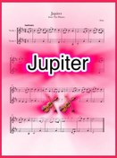 تصویر نت دوئت ویولن Jupiter from the Planets (theme) از Gustav Holst همراه با اجرای نت ویولن‌ها 