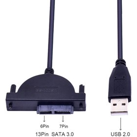 تصویر کابل تبدیل DVD-RW لپ تاپ به USB ا USB2.0 To SATA Converter USB2.0 To SATA Converter