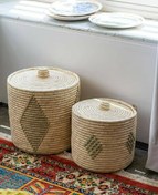 تصویر جای برنج استوانه ای حصیری ۲۰ کیلویی کد DM35 