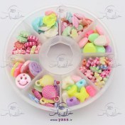 تصویر پک 8 مدل مهره های پاستیلی به همراه باکس پیتزایی (بسته 8 مدل) 